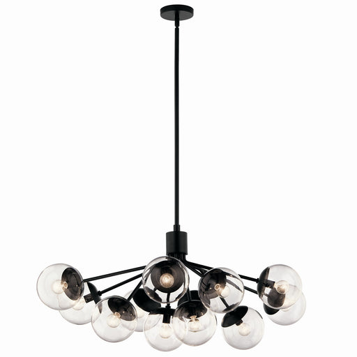 Kichler 52703BKCLR 12 Light Linear Chandelier Convertible, Black
