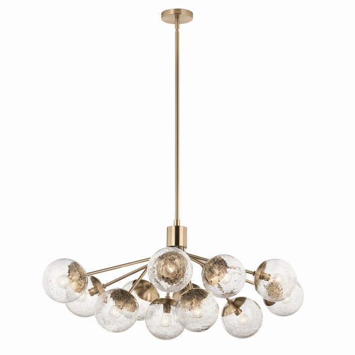 Kichler 52703CPZ 12 Light Linear Chandelier Convertible, Champagne Bronze