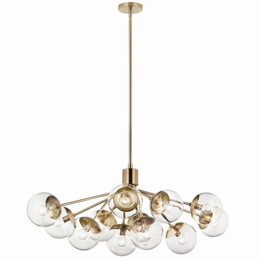 Kichler 52703CPZCLR 12 Light Linear Chandelier Convertible, Champagne Bronze