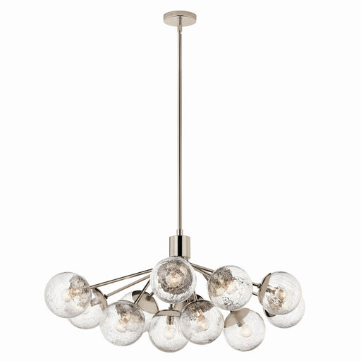 Kichler 52703PN 12 Light Linear Chandelier Convertible, Polished Nickel
