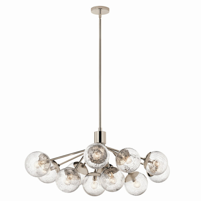 Kichler 52703PN 12 Light Linear Chandelier Convertible, Polished Nickel