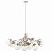 Kichler 52703PNCLR 12 Light Linear Chandelier Convertible, Polished Nickel
