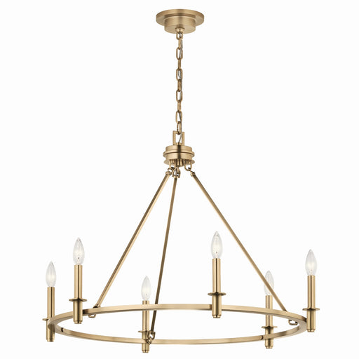 Kichler 52705CPZ Six Light Chandelier, Champagne Bronze