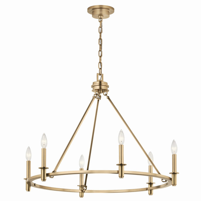 Kichler 52705CPZ Six Light Chandelier, Champagne Bronze