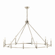 Kichler 52707PN Ten Light Chandelier, Polished Nickel