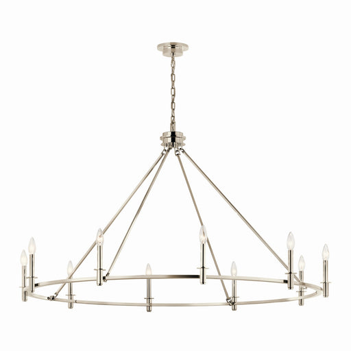 Kichler 52707PN Ten Light Chandelier, Polished Nickel