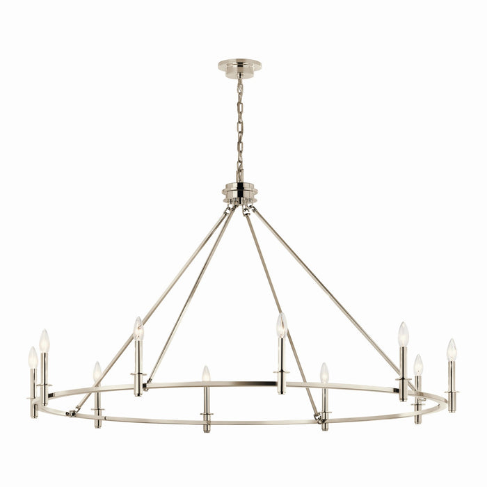 Kichler 52707PN Ten Light Chandelier, Polished Nickel