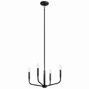 Kichler 52716BK Four Light Chandelier/Semi Flush Mount, Black