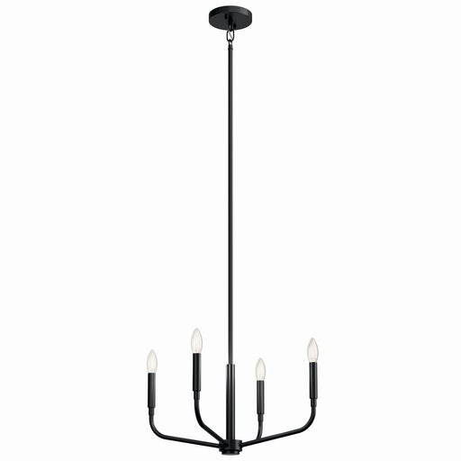 Kichler 52716BK Four Light Chandelier/Semi Flush Mount, Black