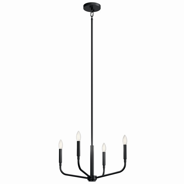 Kichler 52716BK Four Light Chandelier/Semi Flush Mount, Black
