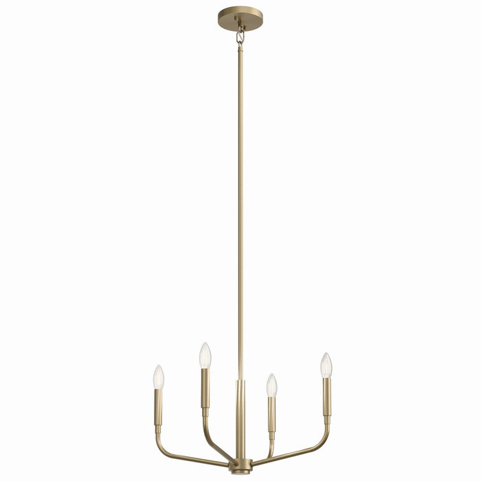 Kichler 52716CPZ Four Light Chandelier/Semi Flush Mount, Champagne Bronze