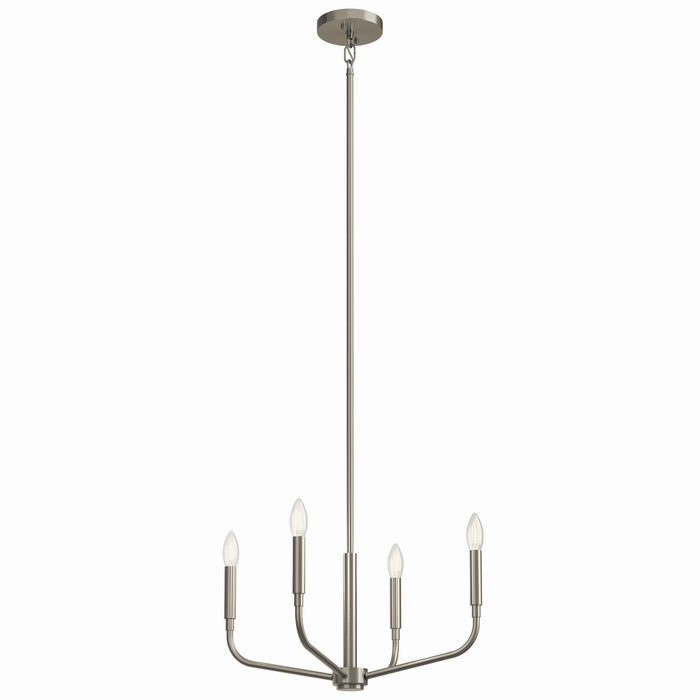 Kichler 52716NI Four Light Chandelier/Semi Flush Mount, Brushed Nickel