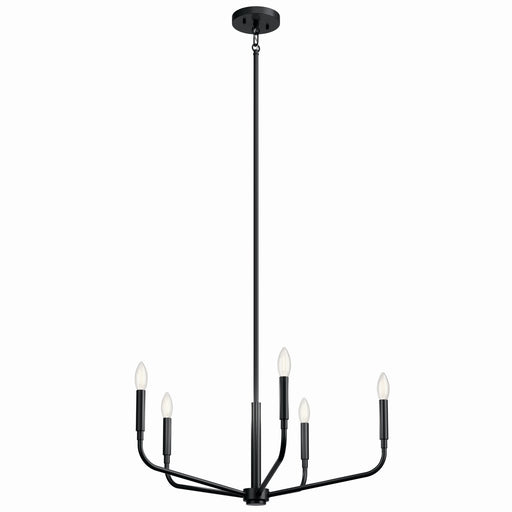 Kichler 52717BK Five Light Chandelier, Black