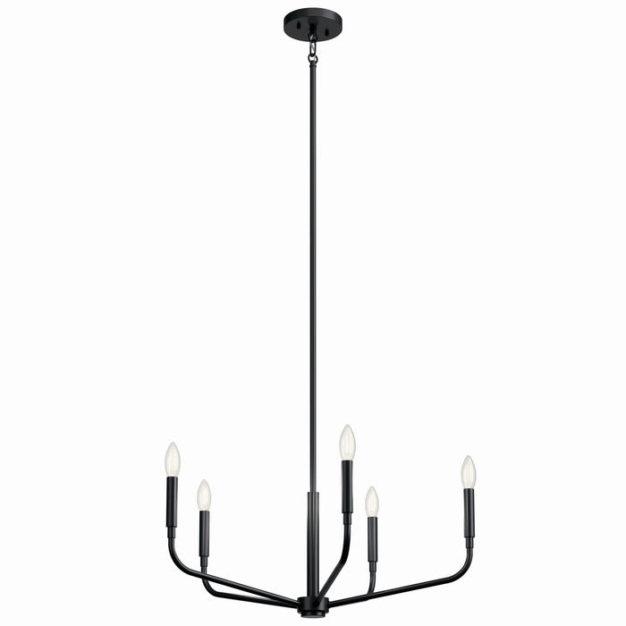 Kichler 52717BK Five Light Chandelier, Black
