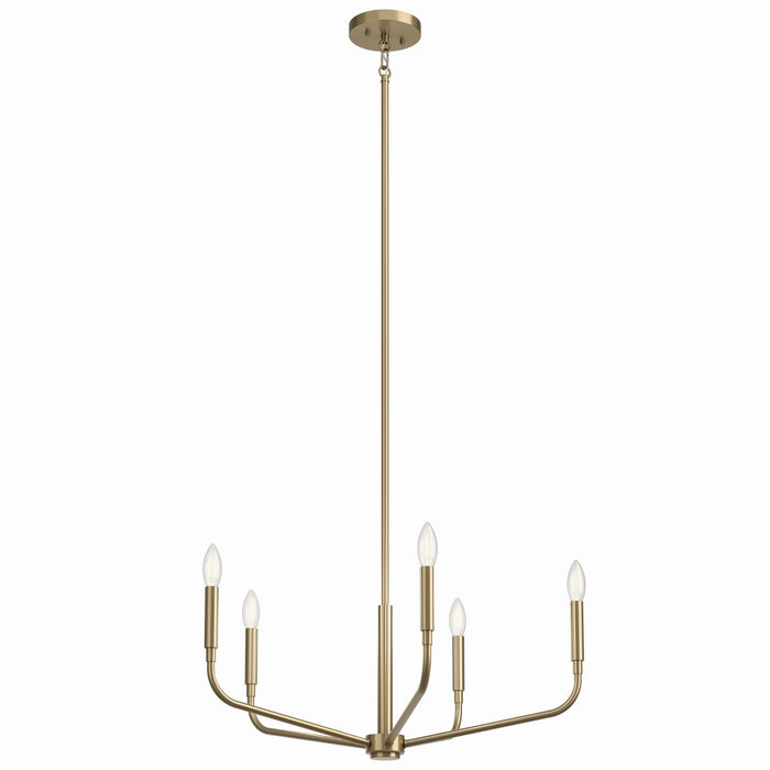 Kichler 52717CPZ Five Light Chandelier, Champagne Bronze