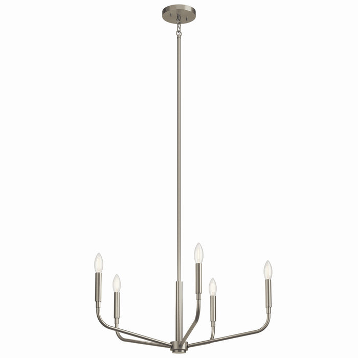Kichler 52717NI Five Light Chandelier, Brushed Nickel