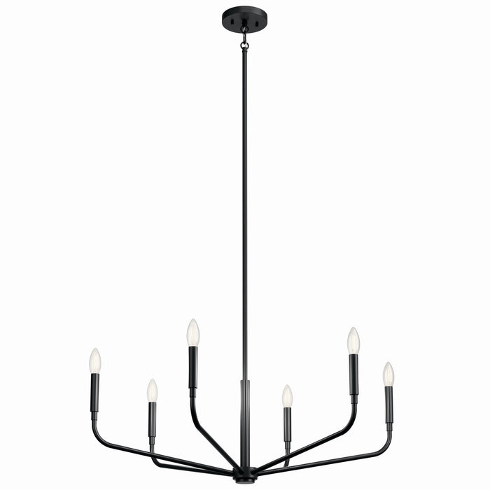 Kichler 52718BK Six Light Chandelier, Black