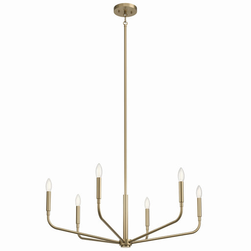Kichler 52718CPZ Six Light Chandelier, Champagne Bronze