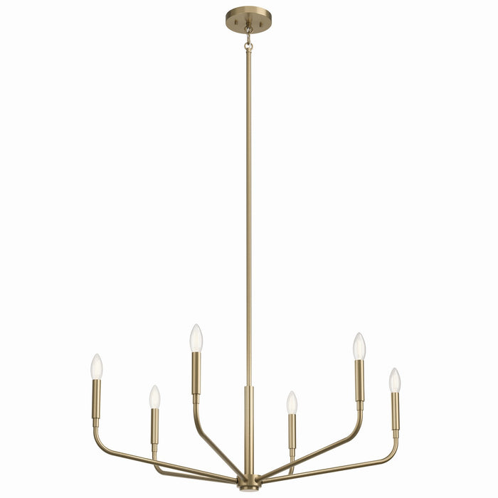 Kichler 52718CPZ Six Light Chandelier, Champagne Bronze