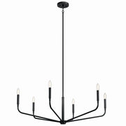 Kichler 52719BK Six Light Chandelier, Black