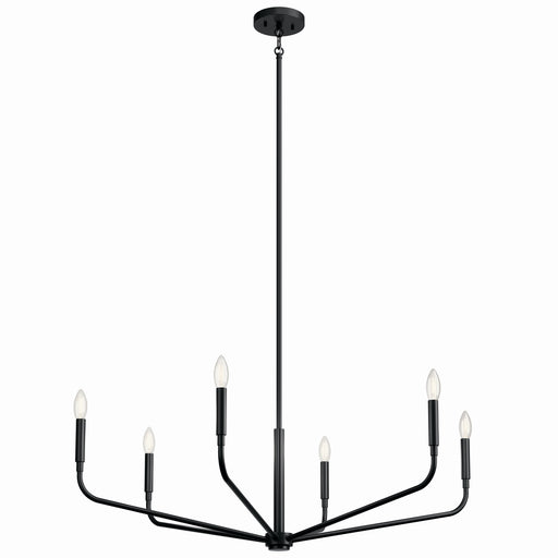 Kichler 52719BK Six Light Chandelier, Black