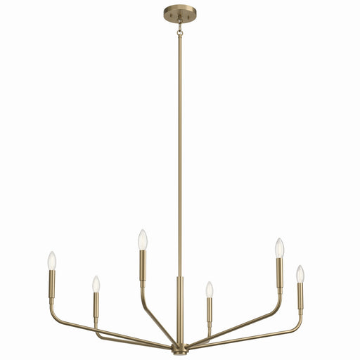 Kichler 52719CPZ Six Light Chandelier, Champagne Bronze