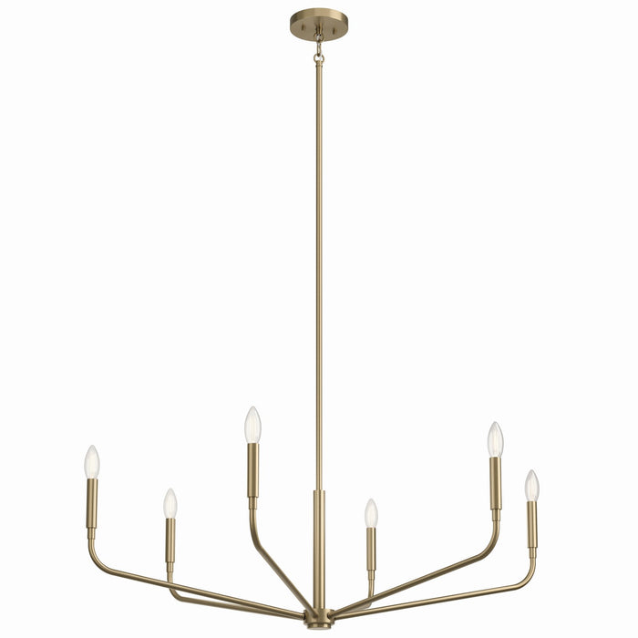 Kichler 52719CPZ Six Light Chandelier, Champagne Bronze