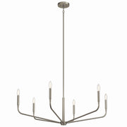 Kichler 52719NI Six Light Chandelier, Brushed Nickel