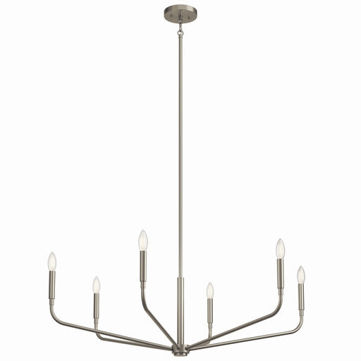 Kichler 52719NI Six Light Chandelier, Brushed Nickel