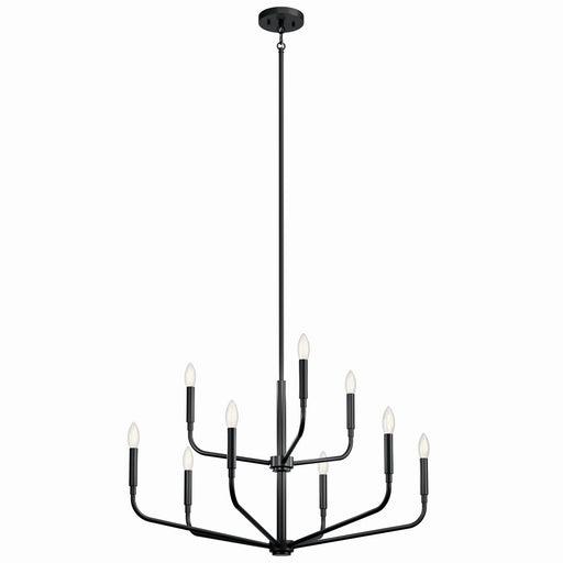Kichler 52720BK Nine Light Chandelier, Black