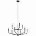 Kichler 52720BK Nine Light Chandelier, Black