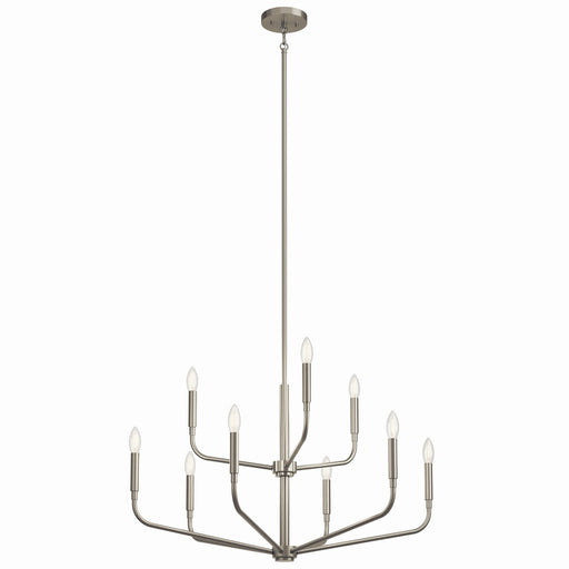 Kichler 52720NI Nine Light Chandelier, Brushed Nickel