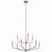 Kichler 52720NI Nine Light Chandelier, Brushed Nickel