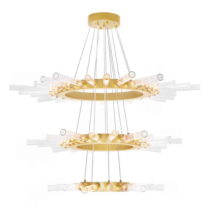 CWI Lighting 1121P48-63-602 Collar LED Chandelier Satin Gold.jpg