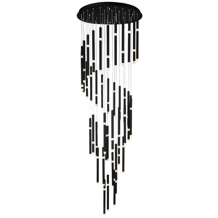 CWI Lighting 1262P30-54-101 Flute LED Chandelier Black.jpg