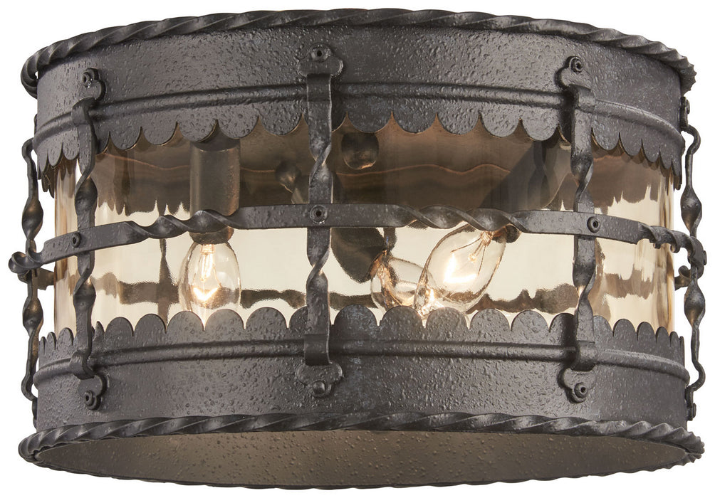 Minka-Lavery 8889-A39 Mallorca Three Light Flush Mount, Spanish Iron Alternate Image.jpg