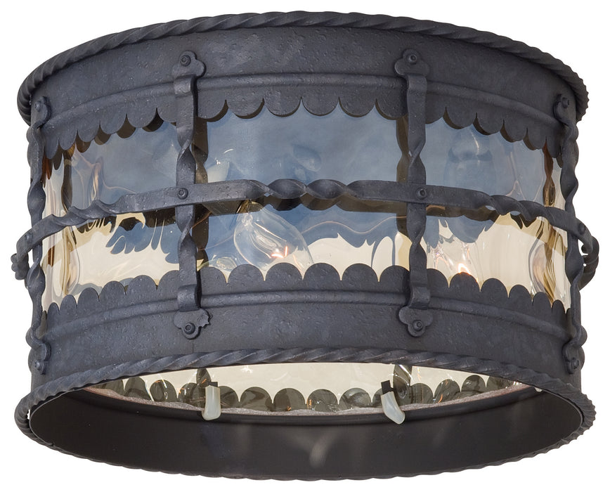 Minka-Lavery 8889-A39 Mallorca Three Light Flush Mount, Spanish Iron Main Image.jpg