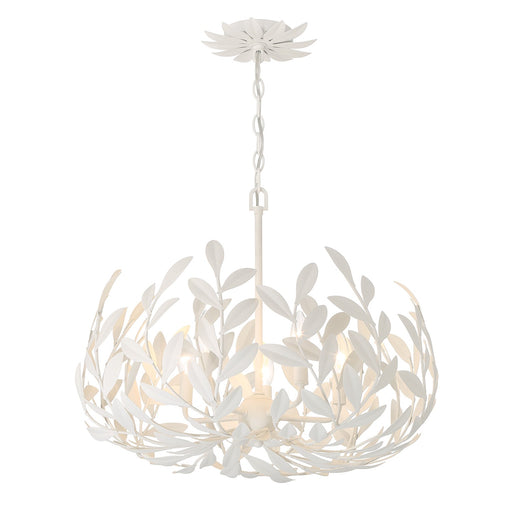 Crystorama 566-MT Broche Five Light Chandelier Matte White Main Image.jpg