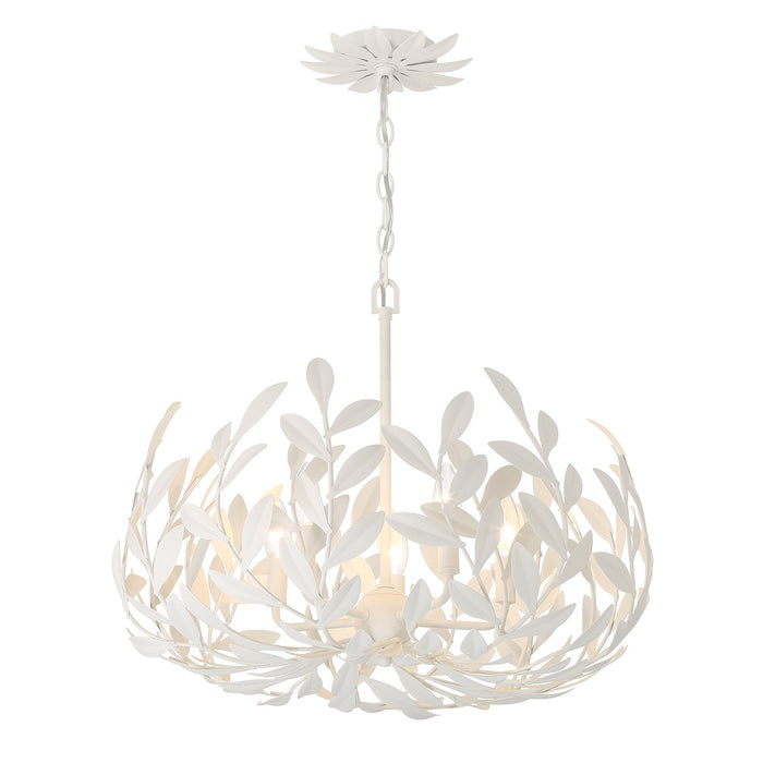 Crystorama 566-MT Broche Five Light Chandelier Matte White Main Image.jpg