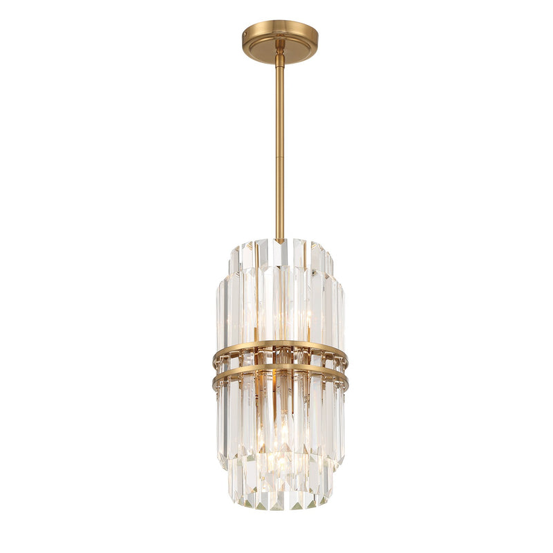 Crystorama HAY-1401-AG Hayes Four Light Pendant Aged Brass Main Image.jpg