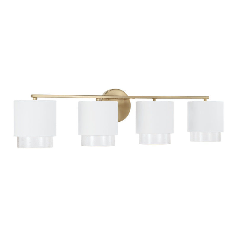 Capital Lighting 153041RE-549 Weller Four Light Vanity, Matte Brass and White Main Image.jpg
