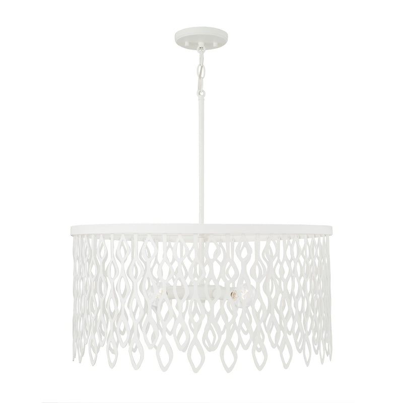Capital Lighting 352941WE Pheobe Four Light Pendant, Matte White Main Image.jpg