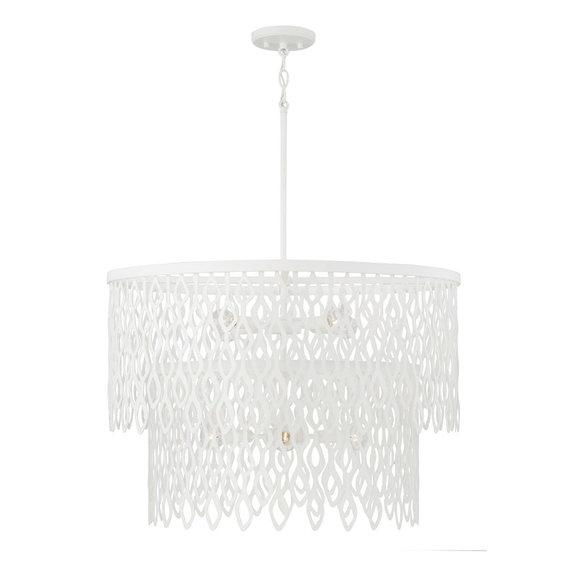 Capital Lighting 352971WE Pheobe Seven Light Pendant, Matte White Main Image.jpg