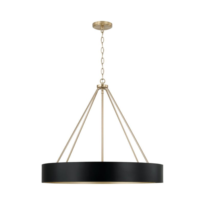Capital Lighting 453041RK Weller Four Light Chandelier, Matte Brass and Black Main Image.jpg