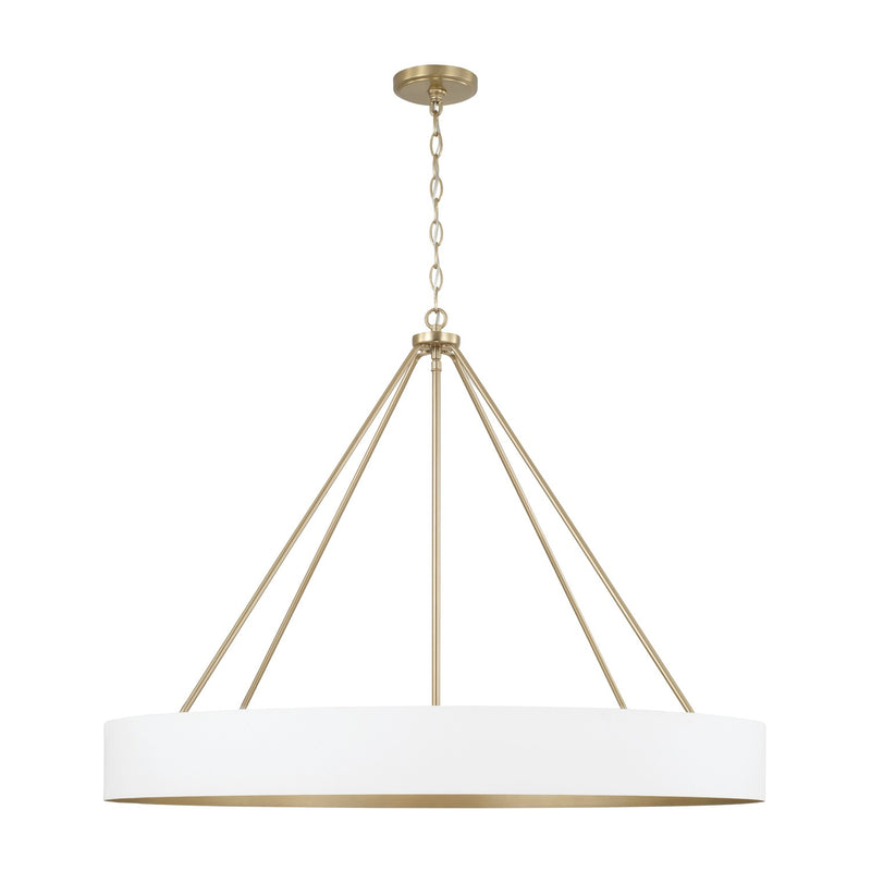 Capital Lighting 453061RE Weller Six Light Chandelier, Matte Brass and White Main Image.jpg