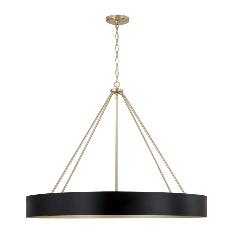 Capital Lighting 453061RK Weller Six Light Chandelier, Matte Brass and Black Main Image.jpg