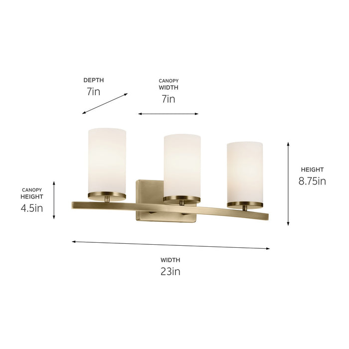 Kichler 45497NBR Three Light Bath, Natural Brass (2)