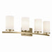 Kichler 45498NBR Four Light Bath, Natural Brass