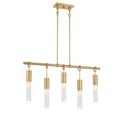Savoy House 1-1365-5-322 Five Light Linear Chandelier, Warm Brass