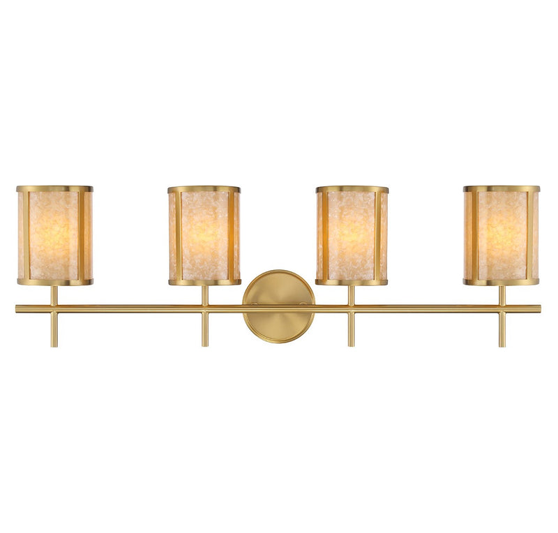 Savoy House 8-2055-4-322 Four Light Bathroom Vanity, Warm Brass